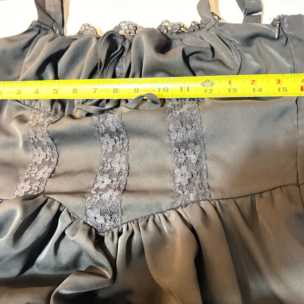 Black Corset Fit Flare Milkmaid Mini Dress Coquette Dark Fairy Goth Size Small - Picture 4 of 8